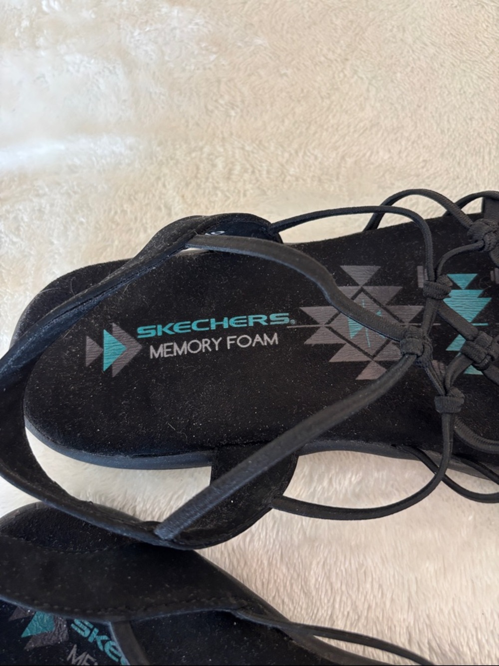 Skechers Black Knotted Strappy Slingback Sandals - Picture 2 of 4